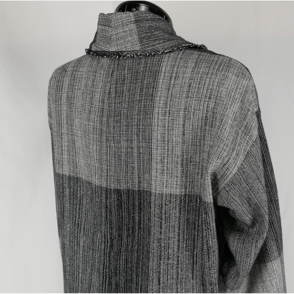 Eileen Fisher Organic Cotton Hazy Blocks Shawl Duster Cardigan Women's S / M - Picture 5 of 9